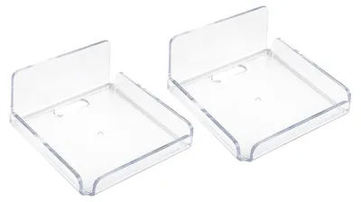 2 Acryl-Schwebewandregale, selbstklebend, 10,2x10,2x4,5 cm, transparent