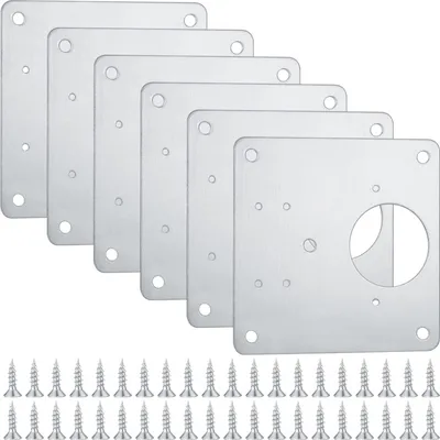 Produktbild von 6 Stück Scharnier Reparaturplatten – Aufschraubscharniere für Möbel, Schrank, Fenster