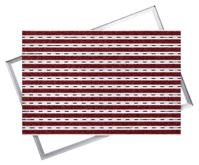 Produktbild von POLENTEX Aluminium Fußmatte für Türen, 75x50 cm, 17 mm Profilhöhe, Rips, Farbe: Rot, für Innenbereiche