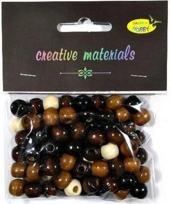 Zdjęcie produktu dla Koraliki drewniane naturalny mix 10mm 25g