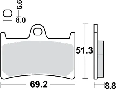 Obrázok produktu pre Brzdové doštičky na predné koleso pre motocykel Yamaha FZ1 1000 N, rok výroby 2006–2015, brzdové doštičky od TRW –