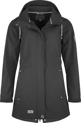 Produktbild von Blue Wave Damen Softshellmantel Biggi - Softshelljacke Outdoor-Jacke Mantel Softshell in Anthrazit Größe 36