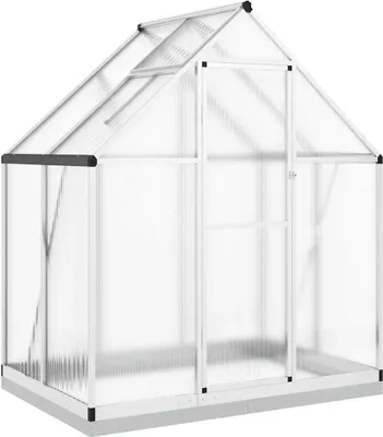 Produktbild von vidaXL Gewächshaus mit Fundamentrahmen Silbern 169x114x202 cm Alu