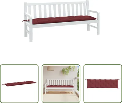 Produktbild von The Living Store Gartenbank-Auflage Melange Weinrot 180x50x7 cm Stoff