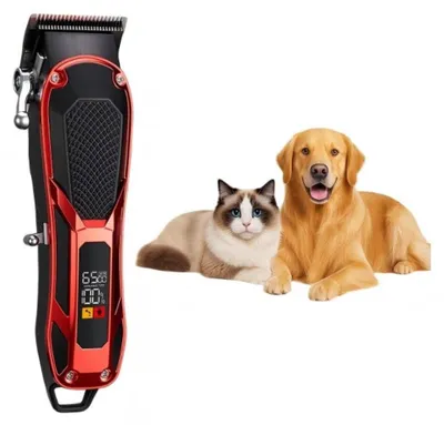 Productafbeelding van INF Tondeuse voor huisdieren voor katten en honden - 2000mAh snoerloze trimmer met roestvrijstalen mes, Type-C, LED-display, 4 opzetkammen