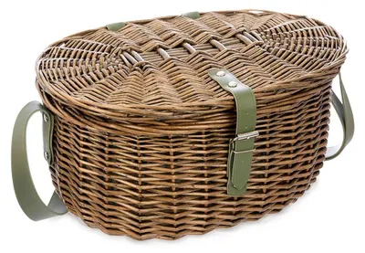 Immagine prodotto di Orion | Cestino da picnic - 40x29x20 cm - Cestino in vimini 23 L con tracolla - VERDE