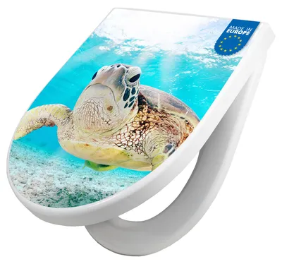 Produktbild von WC Sitz mit Absenkautomatik D Form Motiv Schildkröte [TDW3 12325]