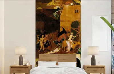 Obrázek produktu pro MuchoWow® Fototapety do obývacího pokoje nebo ložnice tapety vinylové motivy tapety Haywain pravé křídlo triptychu - obraz Hieronyma Bosche 120x240cm