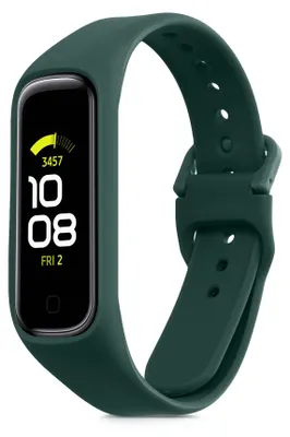 Produktbild von kwmobile Silikon Uhrenarmband für Samsung Galaxy Fit 2 Armband - Ersatzarmband für Fitnesstracker - Wechselarmband Smartwatch - Dunkelgrün