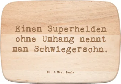 Produktbild von Mr. & Mrs. Panda Frühstücksbrettchen Spruch Held Schwiegersohn - Transparent - Geschenk, Holzbrett, Schneidebrett, Liebe, Geschenke, Beziehung, Humor, Lächeln, Jubiläen