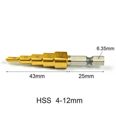 Produktbild von HSS Sechskantschaft Metall Pagode Stahl Stufenbohrer Lochschneider Schneidwerkzeug 4–12 mm