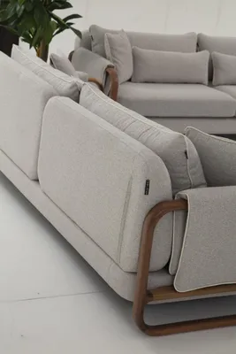 Obrázek produktu pro Dvoumístná pohovka Dvoumístná moderní látková šedá pohovka Design Obývací pokoj New