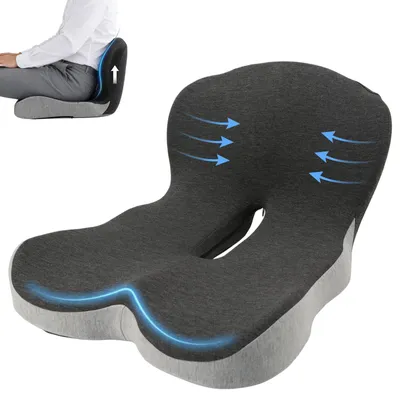 Produktbild von Sitzkissen mit Rückenlehne, bequemer Memory-Schaum, ergonomisch