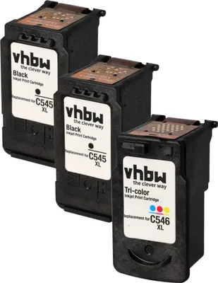 Produktbild von vhbw 3x Tintenpatronen kompatibel mit Canon Pixma MG2550, MG2555, MG3051, MG3050, MG-2550, MG2950, MG2940, MG2540, MG2900 Drucker (Wiederaufgefüllt)