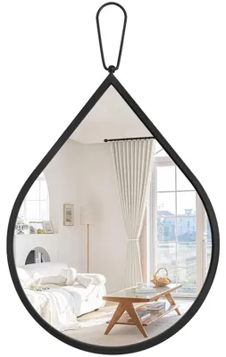 Image de Miroir mural avec cadre en métal épais et forme de goutte