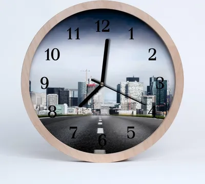 Produktbild von Holzuhr 20fi cm wanduhr - Stadt