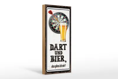 Produktbild von Holzschild  Dart und Bier gönn ich mir, 27 x 10 cm, Holzschilder Spruch Sport Hobby