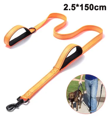 Produktbild von Pet Gear Hundeleine, 1,5 m lang, gepolstert, mit zwei Griffen, robust, Doppelgriffe, Leine für Kontrolle, Sicherheit und Training, für große und mittelgroße Hunde