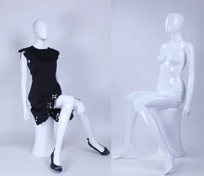 Obrázek produktu pro FA-6W Figurína Egghead Krásná sedící žena Abstraktní bílá lesklá malovaná