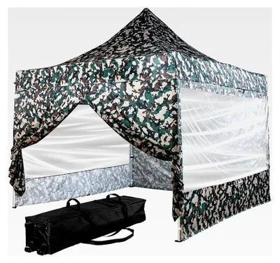 Produktbild von Alu-Pavillon 3 x 3 m Pro wasserdicht mit UV-Schutz 50+, Woodland und 4 Seitenteilen