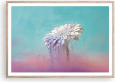 Produktbild von Gerahmtes Poster - Rahmen in heller Eiche - Modern Grafik Blume - 100x70 cm - Wand Bild - Wanddeko - Wandbilder - Kunstposter - Wandposter - Bilderrahmen - Bilder - Kunstdruck - P2NAA100x70-4534