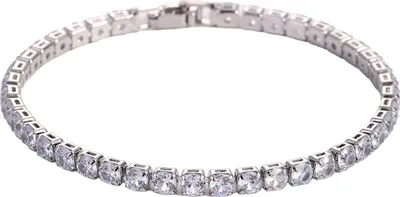 Produktbild von Frauen Armband Hip Hop Zirkonia Poliert Kupfer Einfache Stil Handgelenk Armreif Bankett Hochzeit Partei Schmuck