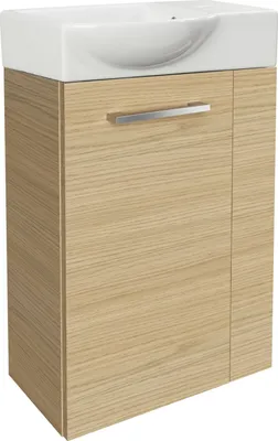 Produktbild von Fackelmann SBC B. STYLE Gäste WC Set 2-teilig 45 cm, Braun hell, links, Keramik Hahnloch rechts