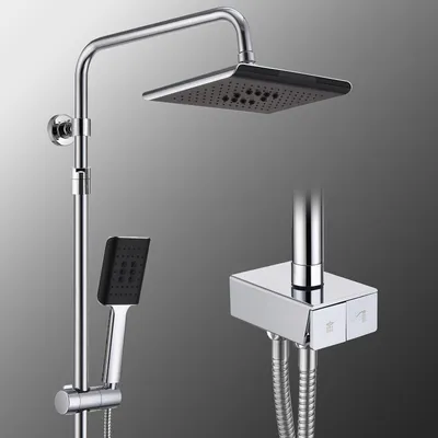 Produktbild von Thermostatische Dusche – Duschsystem – Regendusche – Handbrause – Duscharmatur – Edelstahl