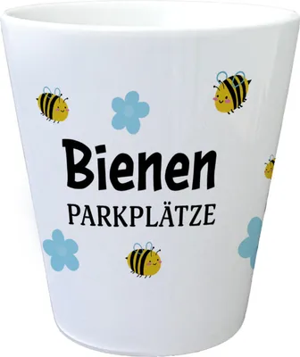 Produktbild von Bienen Blumentopf mit Spruch Bienenparkplätze