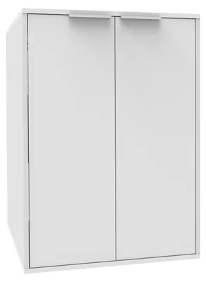 Produktbild von Fackelmann Aufsatzschrank 65 x 90 x 65 cm Praktische Stauraumlösung für den Hauswirtschaftsraum in elegantem Weiß, Kombinierbar mit weiteren Hauswirtschaftsraumschränken