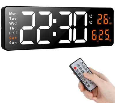 Digitale Wanduhr 16,2 Zoll, Countdown, Timer, Wecker, Temperatur