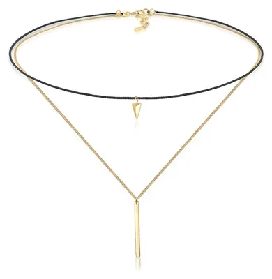 Produktbild von Elli Halskette Damen Choker Geo Dreieck Layer 925 Sterling Silber vergoldet