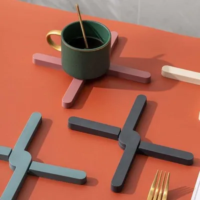 Produktbild von Silikon Untersetzer Hitzebeständig Antirutsch 3er Set