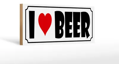 Produktbild von Holzschild  I Love Beer, 27x10 cm, Holzschilder Spruch Getränke Alkohol Bier