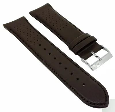 Produktbild von Hugo Boss Grand Prix Uhrenarmband 22mm Lochmuster braun Leder 1513476