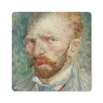Produktbild von MuchoWow® Mauspad Mousepad Selbstporträt - Vincent van Gogh 20x20 cm - Mousepads - Maus Mat - Pad - Mausunterlage - Desk Mat - Bureauartikeln