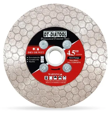 Immagine prodotto di Disco diamantato da 115 mm con attacco M14, ideale per tagliare piastrelle, Vetroceramica, marmo e materiali compositi