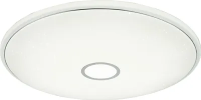 A white, round ceiling light with a subtle starry pattern and a gray ring in the center.