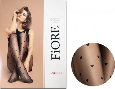Immagine prodotto di Fiore - Love Potion - Collant fantasia cuori 15 DEN Glamour - Nero - 3