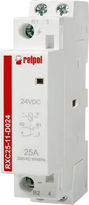 Zdjęcie produktu dla Stycznik instalacyjny 1 styk zwierny + 1 styk rozwierny, 25 A, 24 V DC RXC25-11-D024