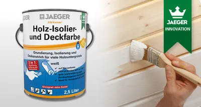 Produktbild von Jaeger Holz Isolier Deck Farbe 5L Seidenglanz
