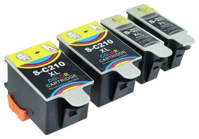 Produktbild von vhbw 4x Tintenpatronen kompatibel mit Samsung All-in-One CJX-2000, CJX-2000FW, CJX-1050, CJX-1050W, CJX-1000 Drucker + Chip (Kompatibel)