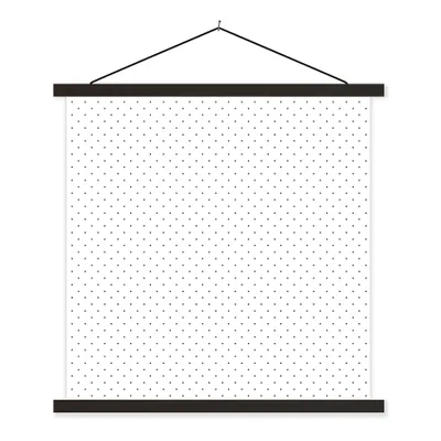 Produktbild von MuchoWow® Textilposter Polka dots - Muster - Schwarz und weiß 60x60 cm mit schwarzem Rahmen - Posteraufhänger