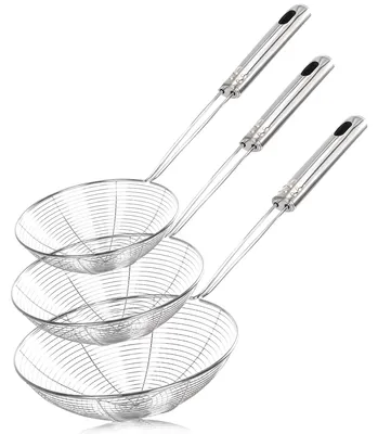 Schaumlöffel-Set, 3-teilig, Edelstahl, für Pasta & Frittieren