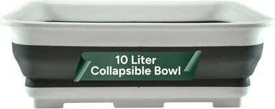 Productafbeelding van Opvouwbare spoelbak, 10 liter, wit-grijs, voor in de keuken