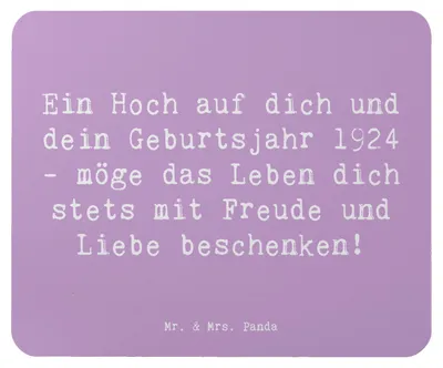 Produktbild von Mr. & Mrs. Panda Mauspad Spruch 1924 Geburtstag - Lavendeltraum - Geschenk, laptop, Jahr, besondere Erinnerung, Geburtstagsfreude, pc, Happy Birthday, mousematte