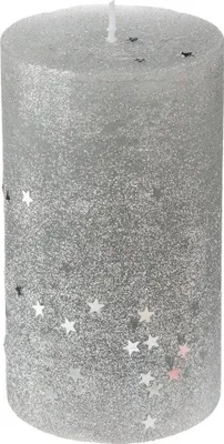 Obrázek produktu pro Kulatá svíčka s hvězdami, velikost L, červená, 12 cm