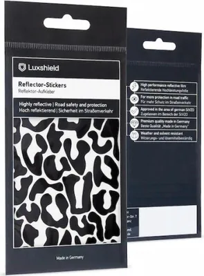 Obrázek produktu pro Luxshield Reflexní samolepka "Leopard", univerzální velikost, černá - pro zvýšenou viditelnost.