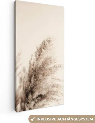 Produktbild von MuchoWow® - Leinwandbilder - Pflanzen - Pampaswedel - Pampasgras - Beige - Natur, Wandbild, Wanddeko Bilder Wohnzimmer, 20x40 cm