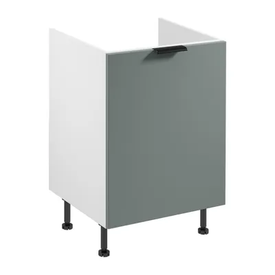 Produktbild von Spülenunterschrank 60 cm mit Sortiereinsatz Küchenblock, Sorento D60ZS AX Weiß/Grün